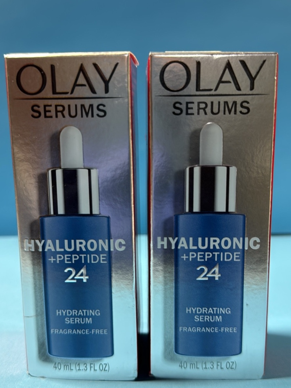 OLAY Hyaluronic + Peptide 24 Hydrating Serum — Blue, Silver